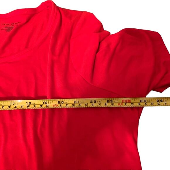 Lane Bryant Red T-Shirt Scoop Neck Short Sleeve Plus Size 18-20 - Picture 5 of 6
